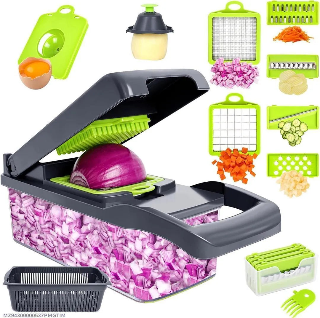 Compact Vegetable Cutter with Egg Separator & 3 Blades