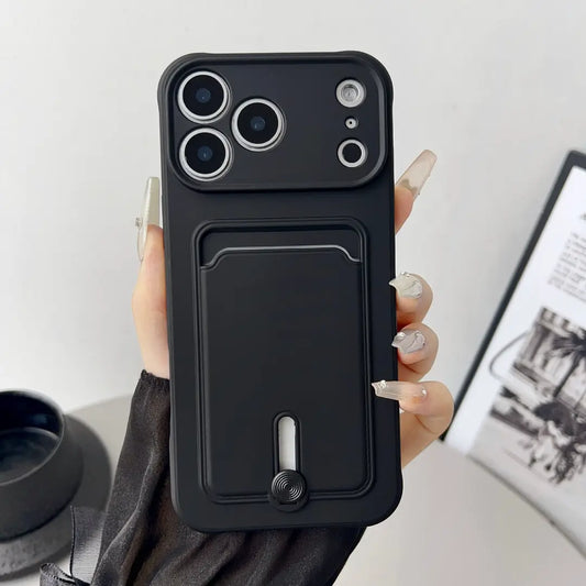 iPhone 17 Pro Max Card Holder Case Black Premium