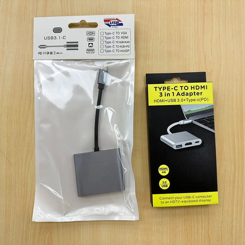 Type-C to HDMI 4K USB Docking Station Silver
