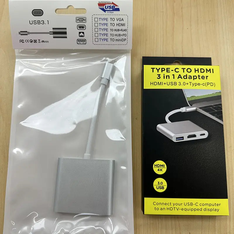 Type-C to HDMI 4K USB Docking Station Silver