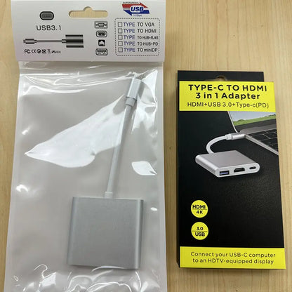 Type-C to HDMI 4K USB Docking Station Silver
