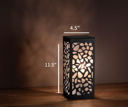3D Laser-Cut Wooden Lamp Black Warm Light