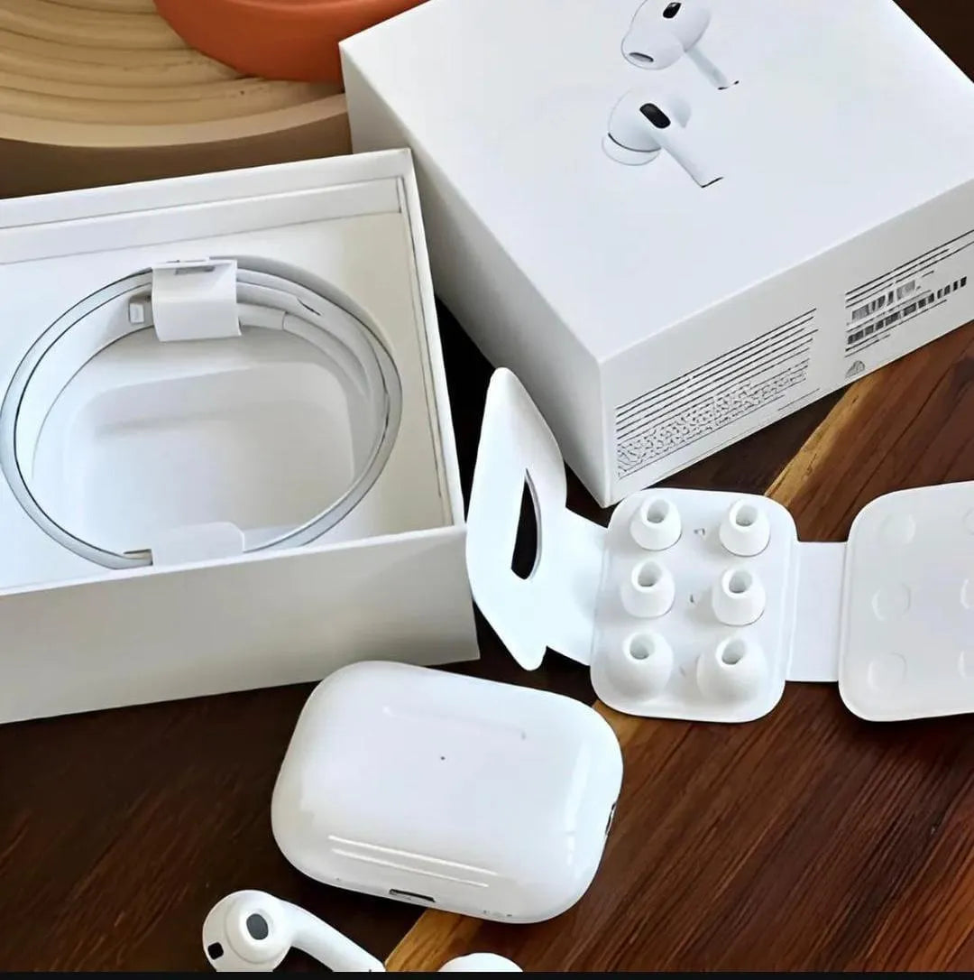 White Bluetooth Earbuds with Noise Cancellation & Charging Case