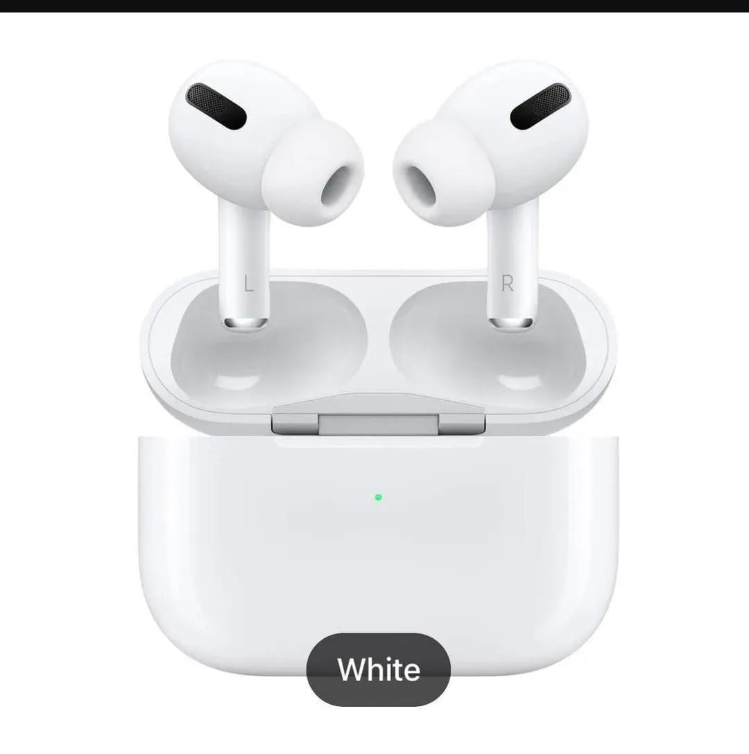 White Bluetooth Earbuds with Noise Cancellation & Charging Case