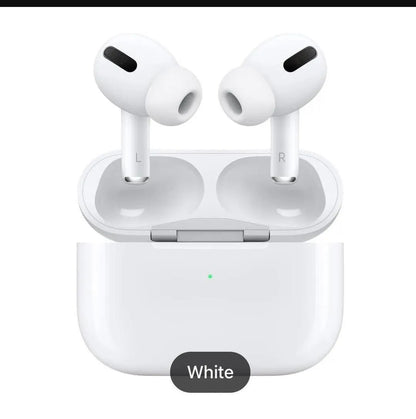 White Bluetooth Earbuds with Noise Cancellation & Charging Case