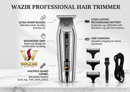 Wazir Professional Hair Trimmer 50ml Rechargeable Men