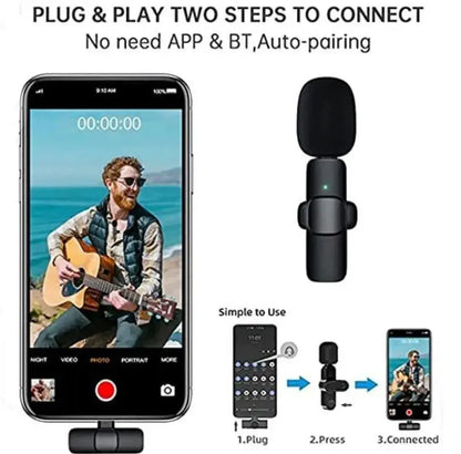 K8 Wireless Microphone 3-in-1 Noise Reduction Black