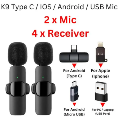 K8 Wireless Microphone for Android & iPhone | Noise Reduction Mic