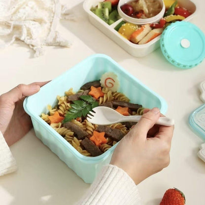 2L Bento Lunch Box with Silicone Seal, BPA-Free, Snap-Lock, Pink Purple Orange Green