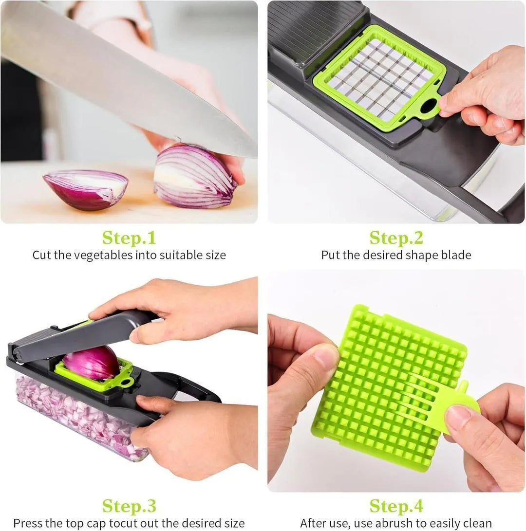 Compact Vegetable Cutter with Egg Separator & 3 Blades