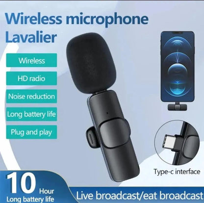 Wireless Bluetooth Microphone for iPhone Android Black