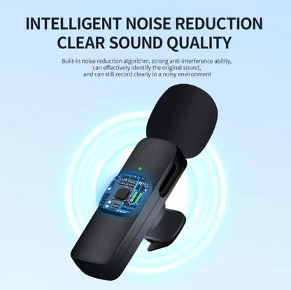 Wireless Bluetooth Microphone for iPhone Android Black